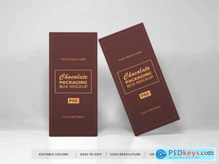 Realistic chocolate box packaging mockup
