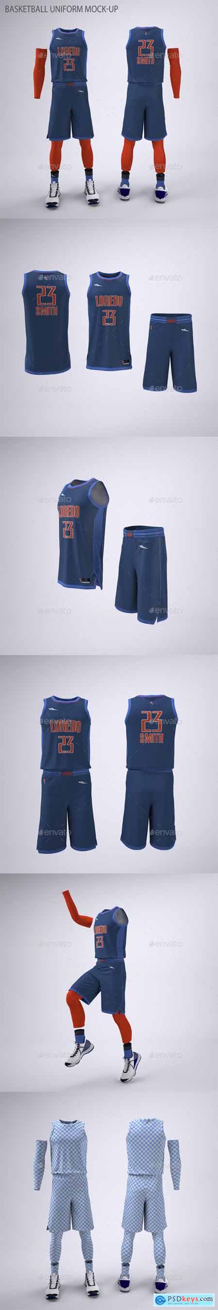 Basketball Jersey and Shorts Uniform Mock-Up 21586628