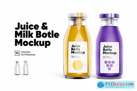 Juice & Milk Bottles Mockup Set