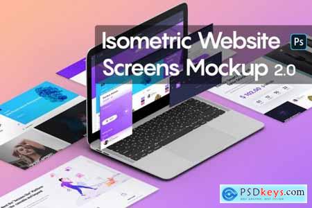 Isometric Website Screens Mockup 2
