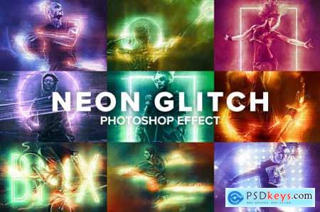 Neon Glitch Photoshop Effect 5182912
