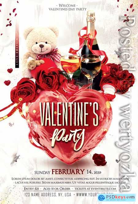 Valentines Love Party - Premium flyer psd template