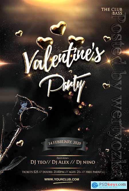 Valentines Celebration Party - Premium flyer psd template