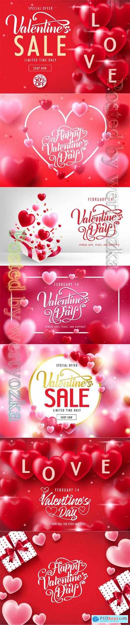 Valentines Day decorative lovely greeting vector card