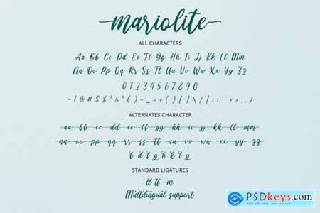 Mariolite-Modern Script Font