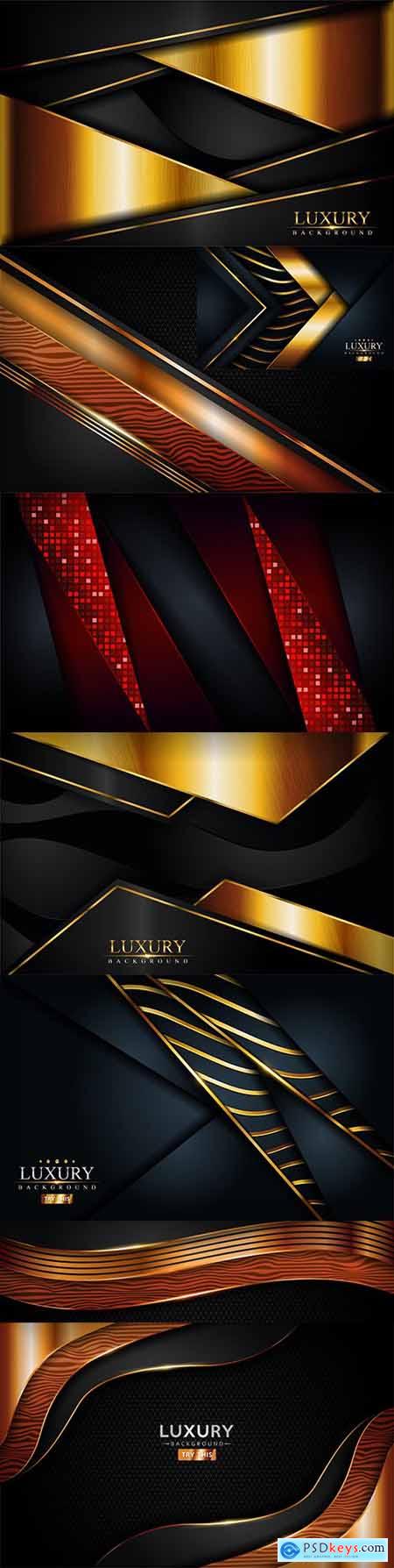 Luxury abstract dark background with golden element
