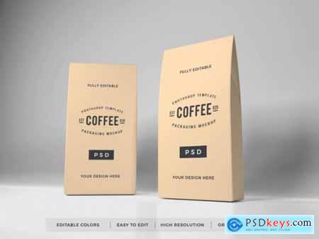 Realistic coffee packaging mockup