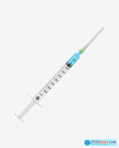 Syringe with Filling & Needle Mockup 66659