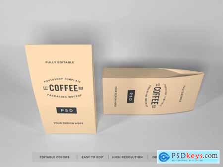 Realistic coffee packaging mockup