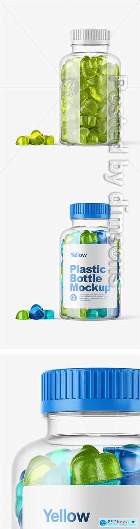 Plastic Bottle with Gummies Mockup 38698