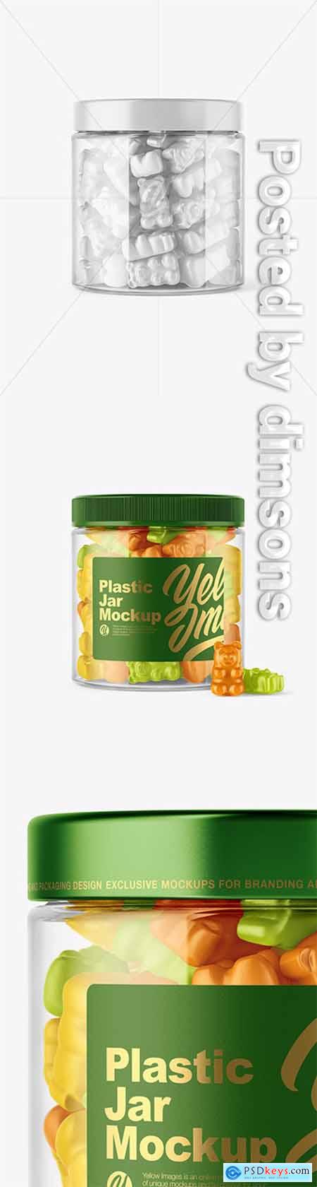 Plastic Jar with Gummies Mockup 44763