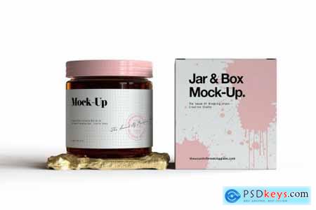 Amber Glass Jar & Box Mock-Up Vol.2 5254432