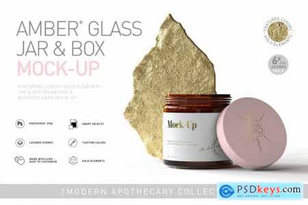 Amber Glass Jar & Box Mock-Up Vol.2 5254432