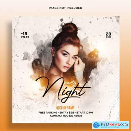 Night party flyer template and web banner template