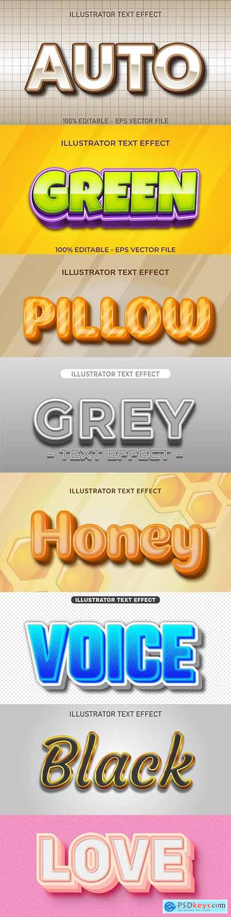 Editable font effect text collection illustration design 195