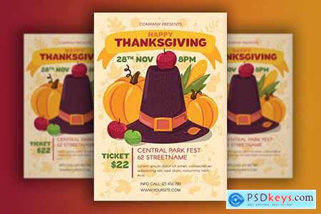 Thanksgiving Poster With Pilgrim Hat