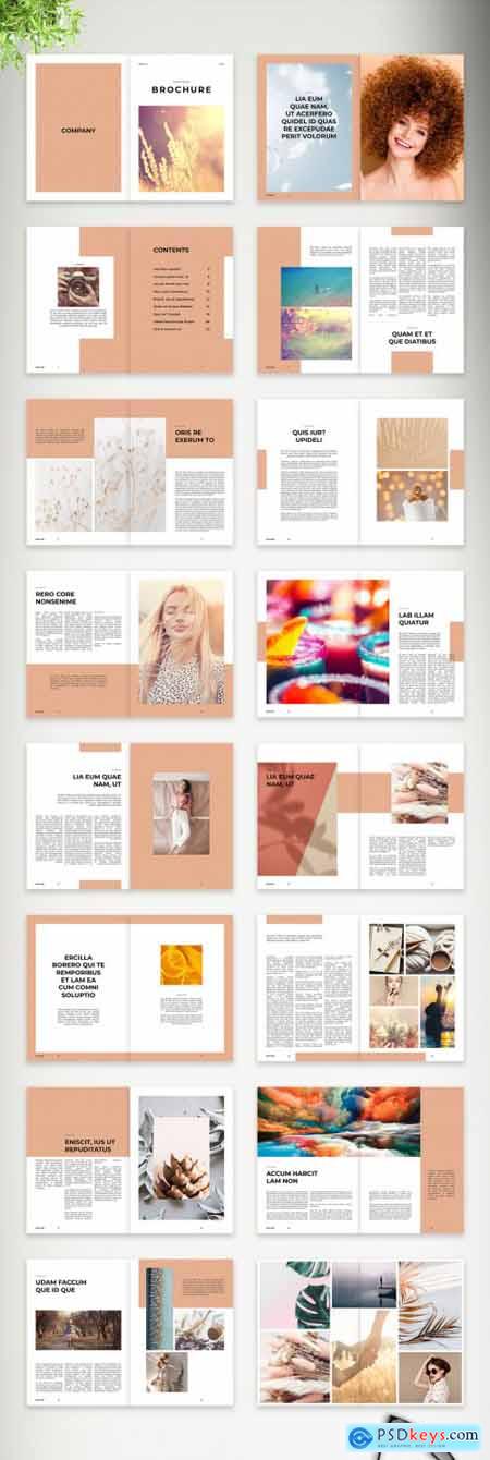Minimal and Clean Brochure with Peach Accents Layout 373969559
