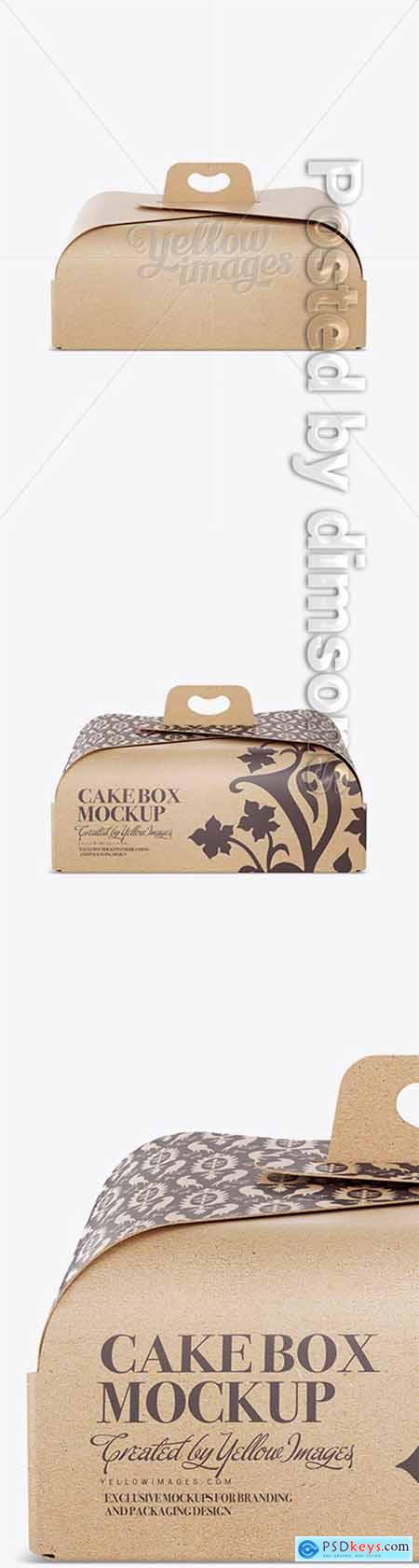 Carton Cake Box Mockup - Front View 14773