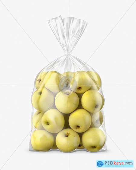 Plastic Bag with Yellow Apples Mockup 66991