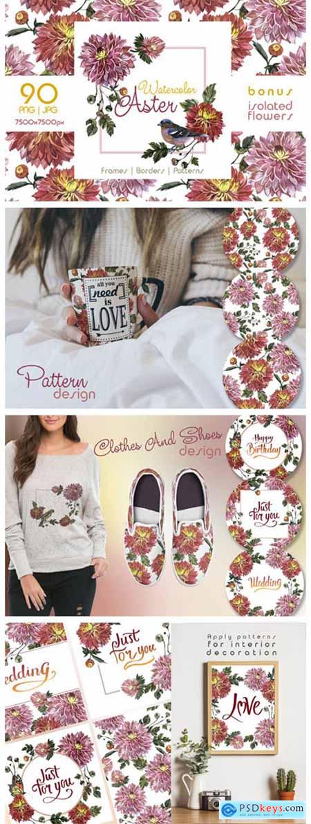 Charming Asters Watercolor Set 4750184