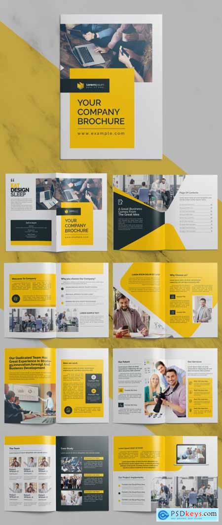 Clean Corporate Brochure and with Yellow and Dark Accents 372723744