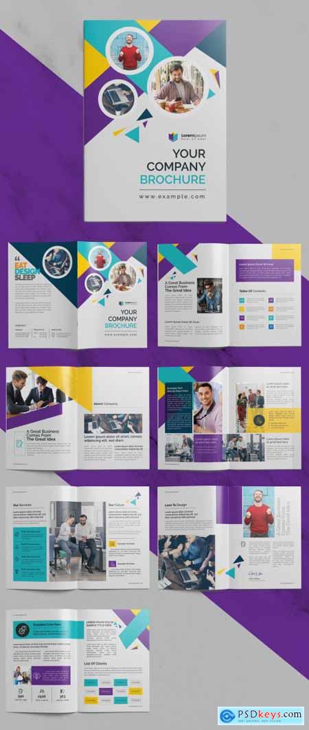 Corporate Brochure with Multicolored Accents 372723571