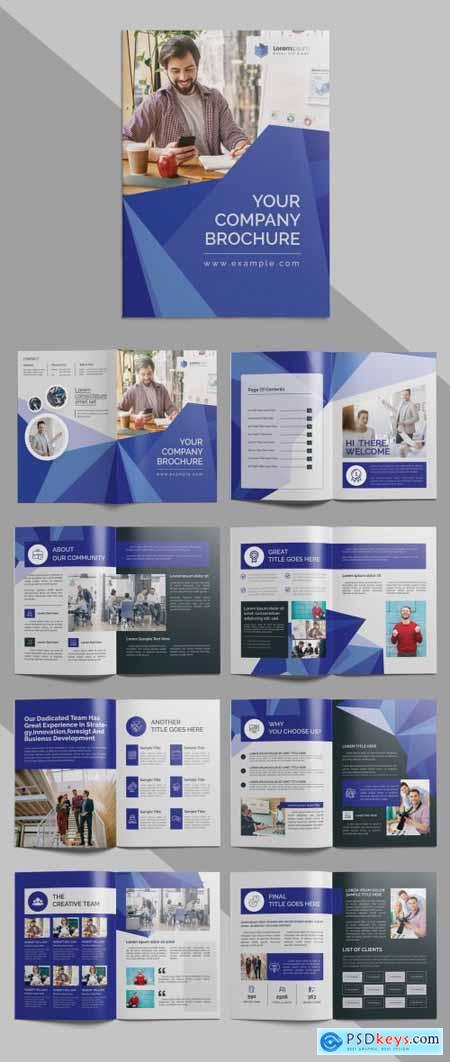 Multipurpose Abstract Corporate Brochure with Blue Accents 372724056
