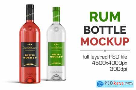 Clear Rum Brandy Vodka Bottle Mockup 4536211