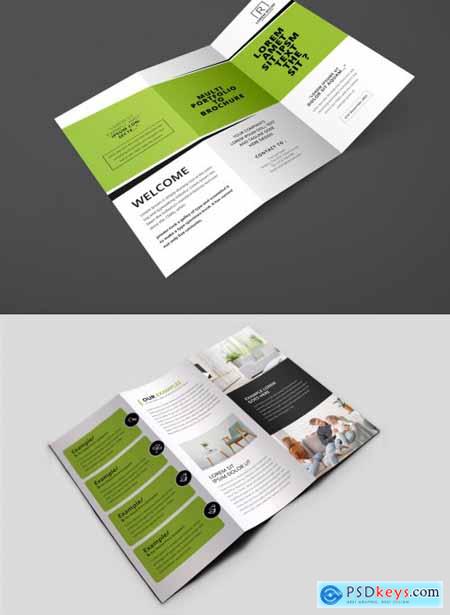 Minimal Creative Trifold Brochure with Green Accents 374984662