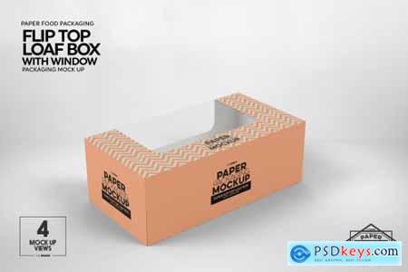 Flip Top Loaf Box Packaging Mockup 5357944