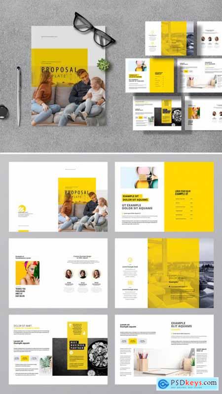 Creative Business Proposal Layout with Yellow Accent 376953089
