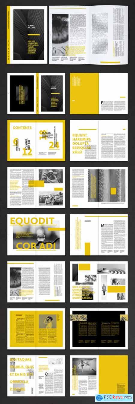 Editorial Brochure Layout with Yellow Accents 376981324