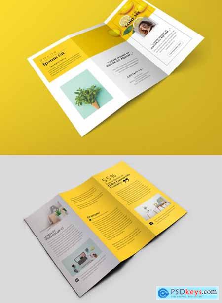 Minimal Trifold Brochure with Yellow Accents 374984820