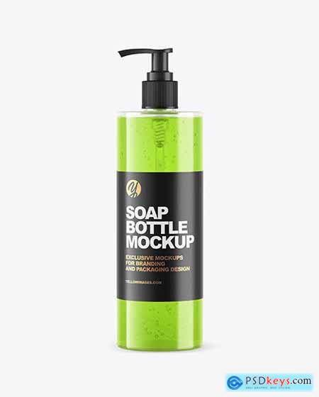 Soap Bottle with Pump Mockup 67078