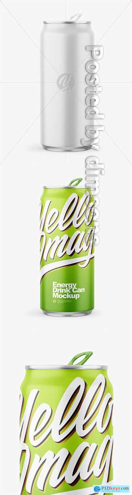 Metallic Drink Can With Matte Finish Mockup 66558