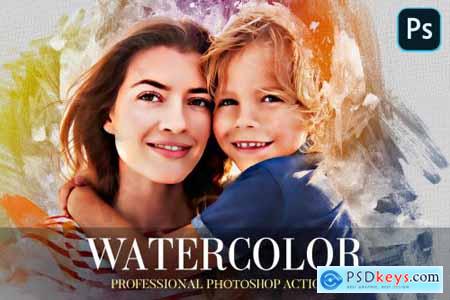 Watercolor Photoshop Action 4870553