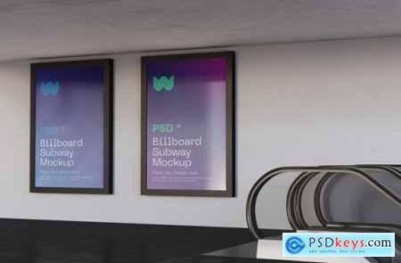 Billboard subway mockup