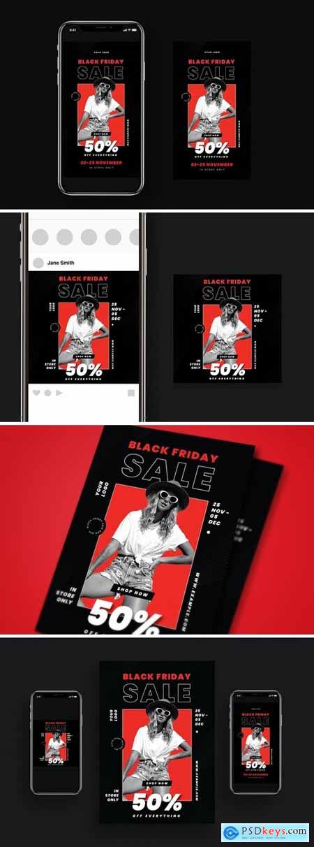 Black Friday Sale Flyer + Social Media