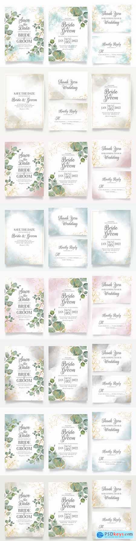 Beautiful floral frame wedding invitation template