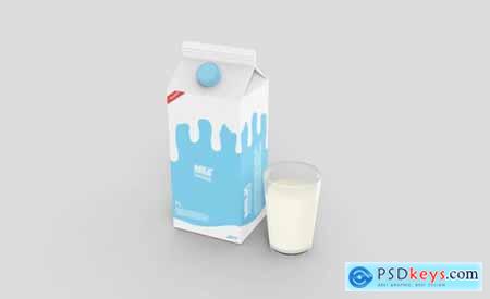 Milk carton box packaging mockup