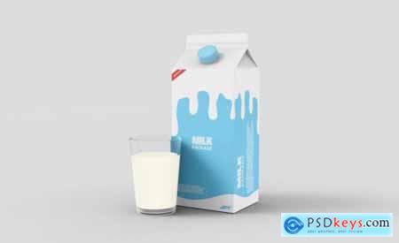 Milk carton box packaging mockup