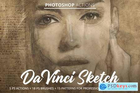 Da Vinci Sketch Action for Photoshop 4847888