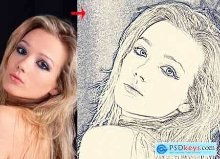 Pencil Drawing Photoshop Action 4888259