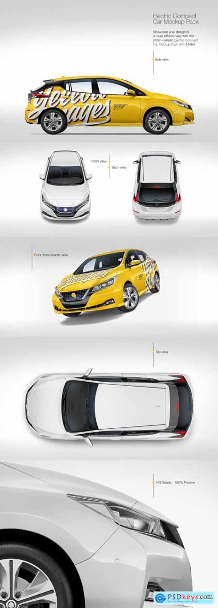 Electric Compact Car Mockup Pack 67946