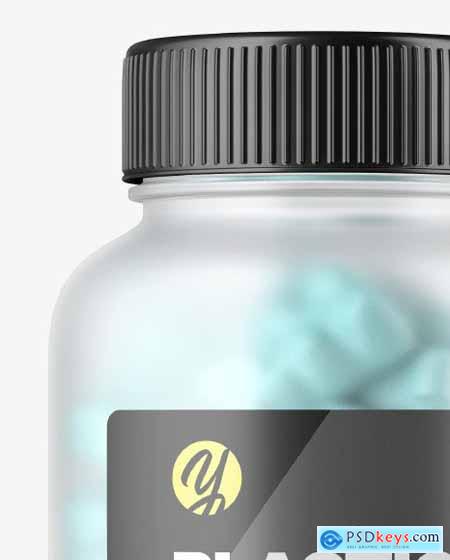 Frosted Bottle with Gummies Mockup 67476