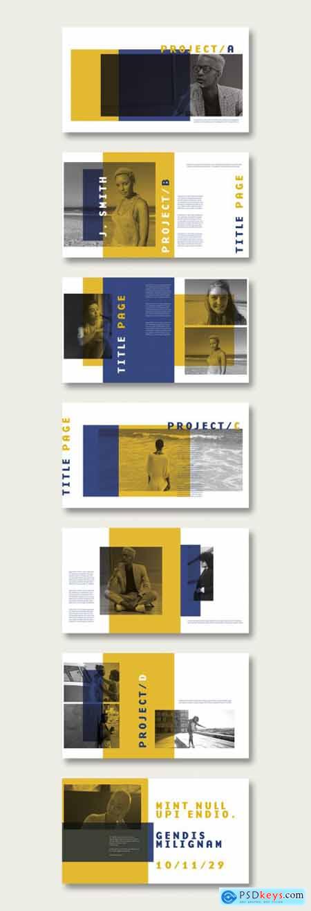 Presentation Layout with Yellow and Blue 378632873
