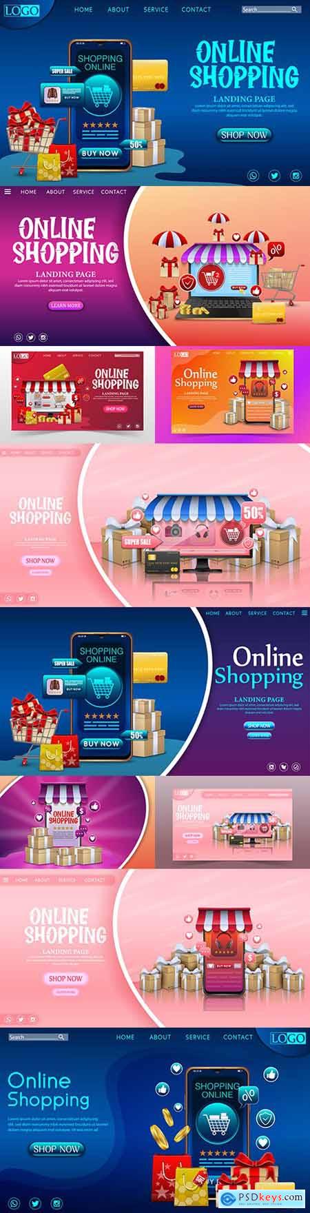Online store on mobile app with gifts design concept