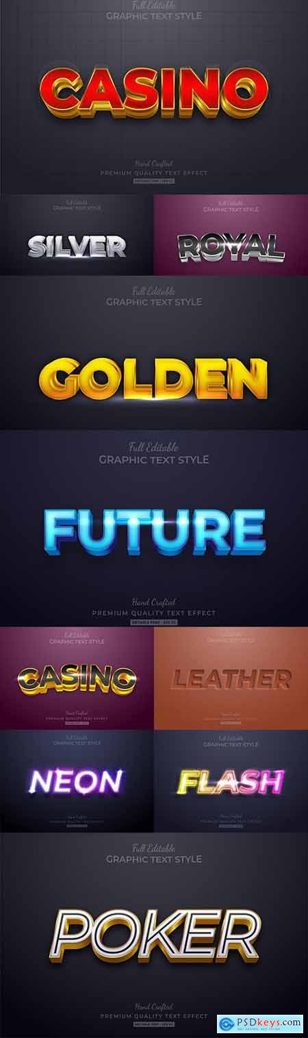 Editable font effect text collection illustration design 205