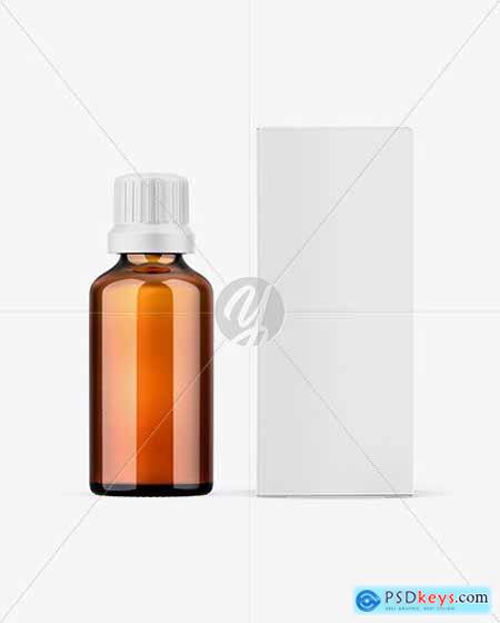 Paper Box W- Amber Bottle Mockup 67501