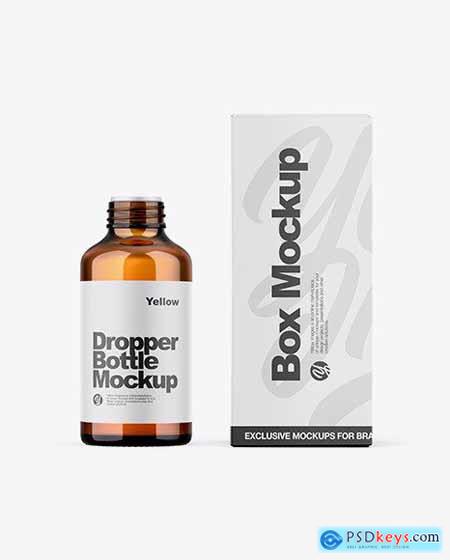 Paper Box W- Amber Bottle Mockup 67501 » Free Download Photoshop Vector